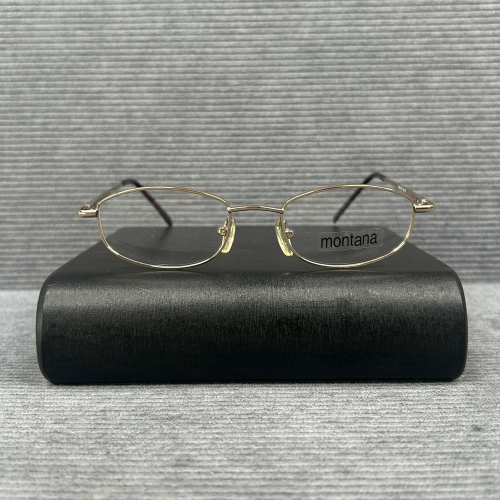 Montana 0559 GO Y2k Eyeglasses Gold Oval Metal Frame Clear Demo Lens 48-18-135